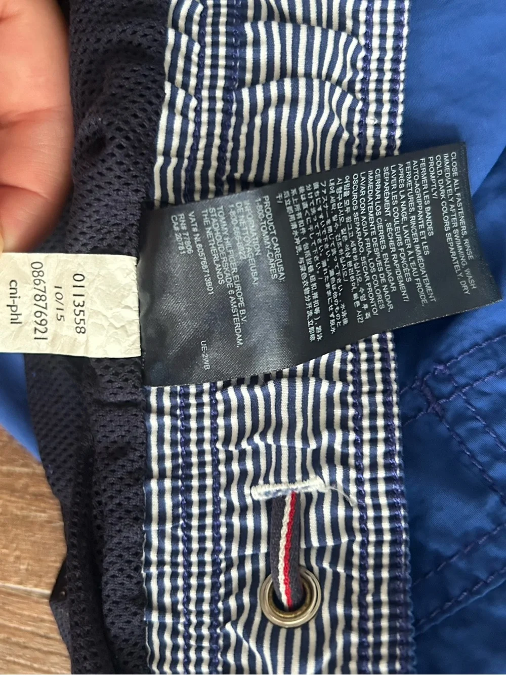 Tommy Hilfiger Blue Logo Americana Patriotic Lined Swim Trunks Men's Size Small